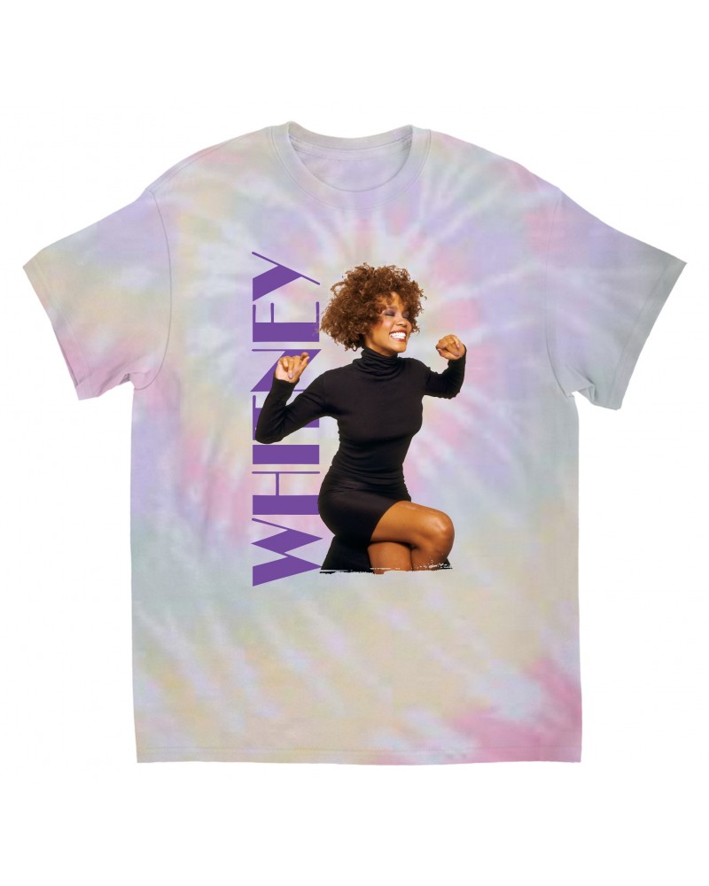 Whitney Houston T-Shirt | Whitney Photo And Purple Logo Image Tie Dye Shirt $11.09 Shirts