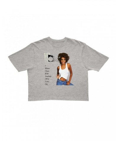 Whitney Houston Ladies' Crop Tee | I Wanna Dance With Somebody Album Cover Crop T-shirt $3.72 Shirts