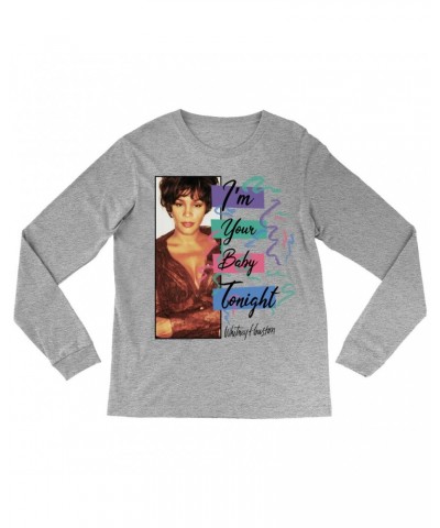 Whitney Houston Long Sleeve Shirt | I'm Your Baby Tonight Pastel Party Shirt $9.22 Shirts