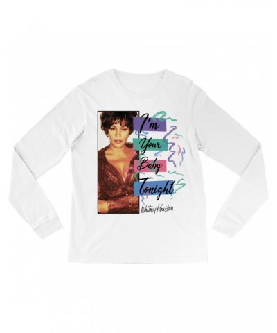 Whitney Houston Long Sleeve Shirt | I'm Your Baby Tonight Pastel Party Shirt $9.22 Shirts