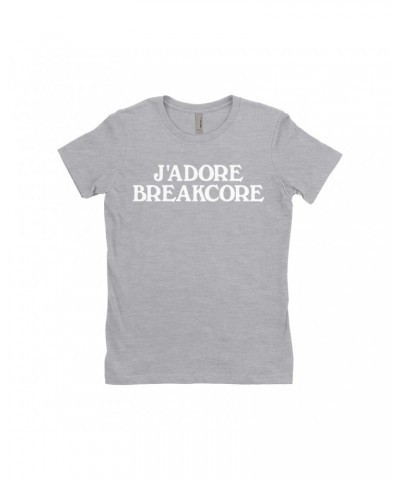 Music Life Ladies' Boyfriend T-Shirt | J'Adore Breakcore Shirt $7.21 Shirts