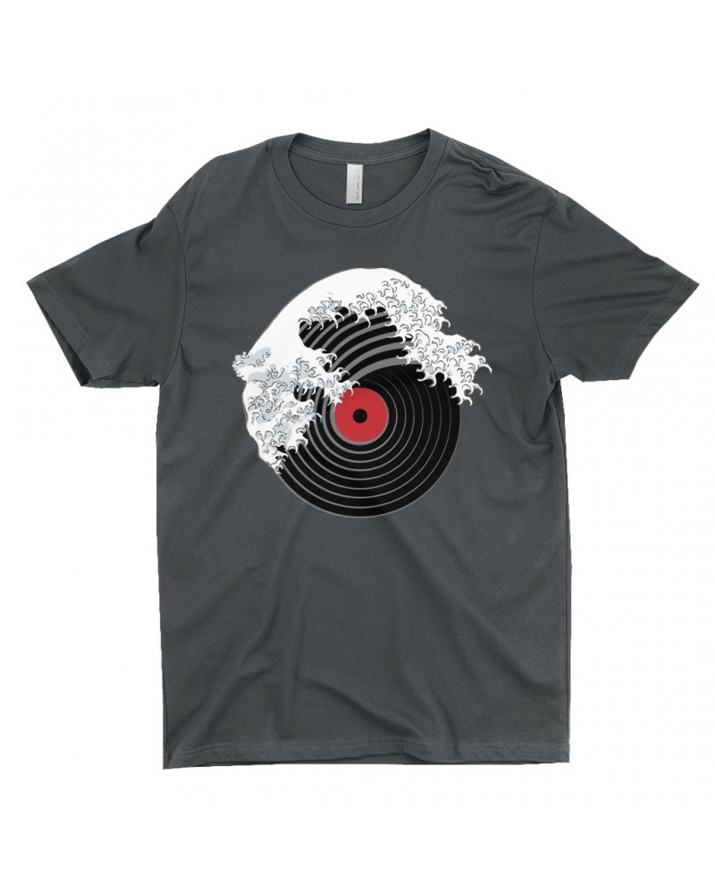 Music Life T-Shirt | Vinyl Great Wave Shirt $6.29 Shirts