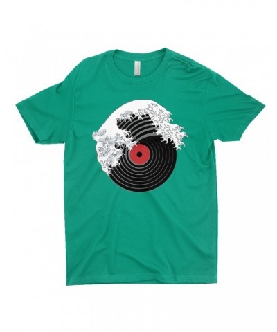 Music Life T-Shirt | Vinyl Great Wave Shirt $6.29 Shirts