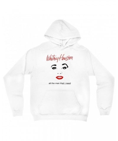 Whitney Houston Hoodie | All The Man That I Need Album Cover Design Hoodie $6.24 Sweatshirts