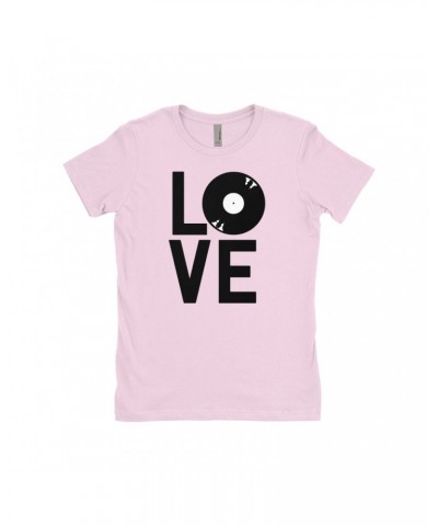 Music Life Ladies' Boyfriend T-Shirt | Love Is Vinyl Shirt $7.39 Shirts