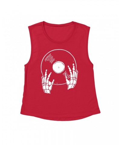 Music Life Muscle Tank | Skeletons Spin Vinyl Too Tank Top $10.70 Shirts