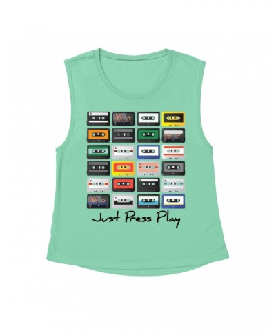 Music Life Muscle Tank Top | Just Press Play Muscle Tank Top $10.70 Shirts