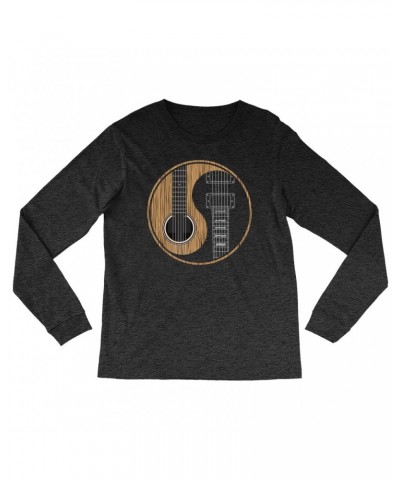 Music Life Heather Long Sleeve Shirt | Guitar Yin-Yang Shirt $9.39 Shirts