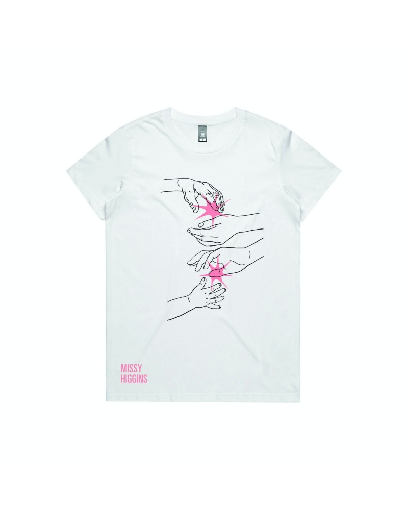 Missy Higgins Ladies White Mother Daughter Hands Tee $7.21 Shirts